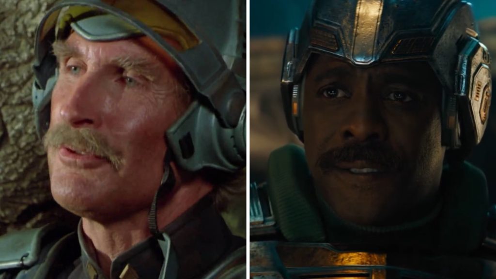 Jon Cypher та Idris Elba у ролі Man-At-Arms